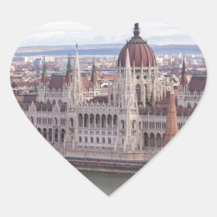Pegatina En Forma De Corazón Parlamento húngaro Budapest por día