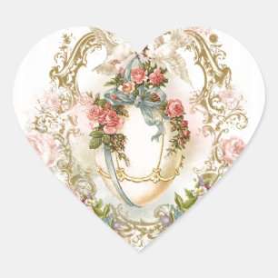 Pegatina En Forma De Corazón pascua, días de fiesta, huevo, flores, subió,