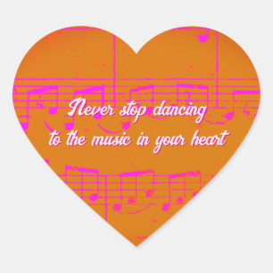 Pegatina En Forma De Corazón Pasos musicales - Pegatina de samba al atardecer