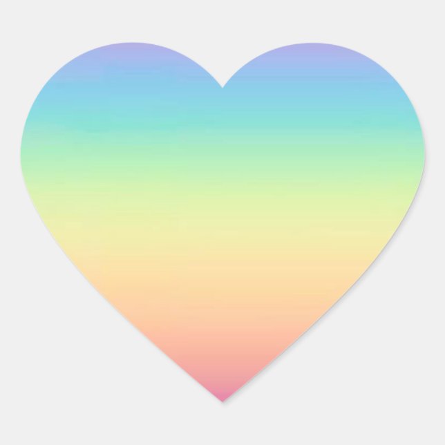 Pegatina En Forma De Corazón Pastel arcoiris Ombre (Anverso)
