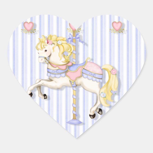 Pegatina En Forma De Corazón Pastel Carousel Pony (Anverso)