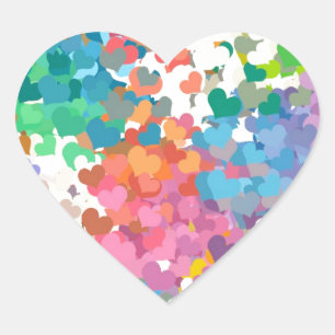 Pegatina En Forma De Corazón Pastel Confetti Hearts