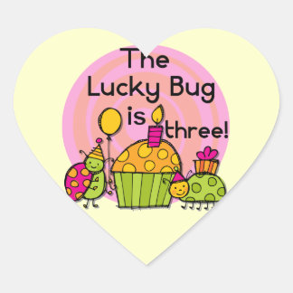 Pegatina En Forma De Corazón Pastel de torta de bug con suerte camisetas de cum