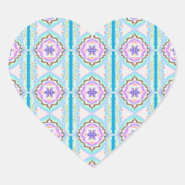 Pegatina En Forma De Corazón Pastel Dream Boho Geometric Kaleidoscope