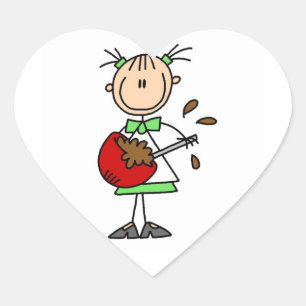 Pegatina En Forma De Corazón Pastelero de figuras de palitos mezclando masa