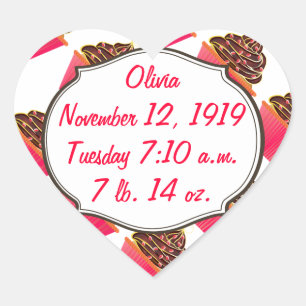 Pegatina En Forma De Corazón Pasteles