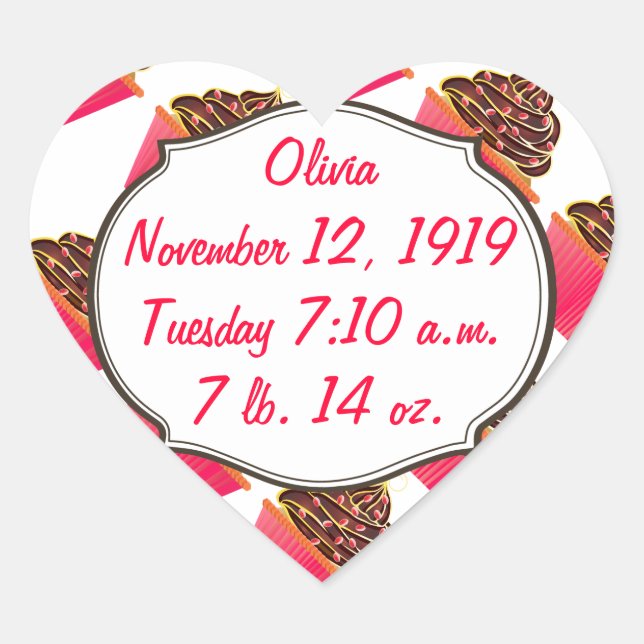 Pegatina En Forma De Corazón Pasteles (Anverso)