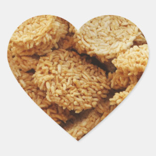 Pegatina En Forma De Corazón Pasteles de arroz inflado ~ Platos dulces asiático