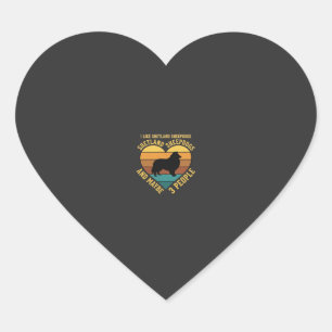 Pegatina En Forma De Corazón Pastor de Shetland Retro Corazón Amante de los Per