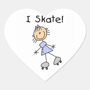 Pegatina En Forma De Corazón Patinaje sobre patinaje patinable para Chicas