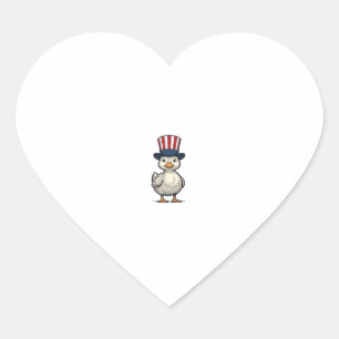 Pegatina En Forma De Corazón Patito Patriótico Camiseta Vintage 4 de Julio Dise