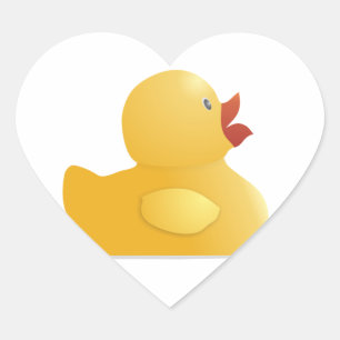 Pegatina En Forma De Corazón Pato de goma amarillo