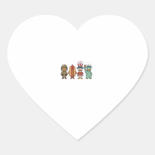 Pegatina En Forma De Corazón Pato Patriótico y Camiseta de Vector Vintage de Ho