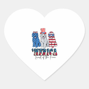 Pegatina En Forma De Corazón Patriotic Goldendoodle Dog 4 de julio América Esta