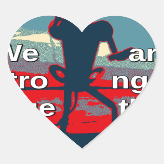 Pegatina En Forma De Corazón Patriotic USA Hope Graphic Art Print Design (Anverso)