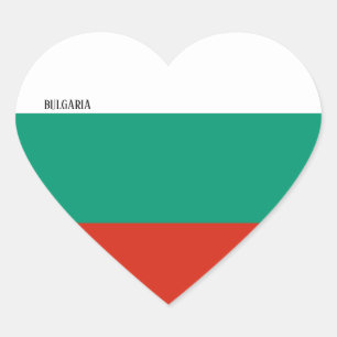 Pegatina En Forma De Corazón Patriótico de la Bandera de Bulgaria