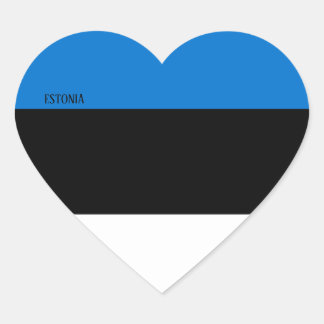 Pegatina En Forma De Corazón Patriótico de la Bandera de Estonia