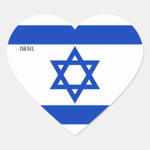 Pegatina En Forma De Corazón Patriótico de la Bandera de Israel