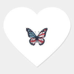 Pegatina En Forma De Corazón Patriotismo de la librena de la bandera estadounid