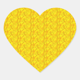 Pegatina En Forma De Corazón Patrón amarillo marino floral sin soldadura