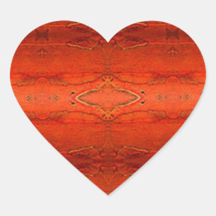 Pegatina En Forma De Corazón Patrón Azteca Naranja