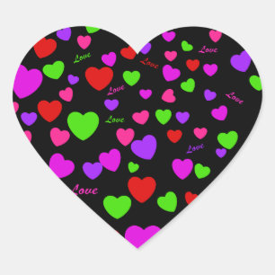 Pegatina En Forma De Corazón Patrón cardíaco