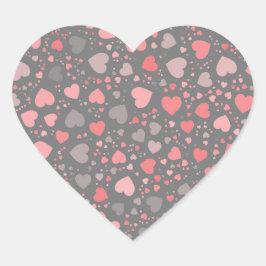 Pegatina En Forma De Corazón Patrón Corazón Cutáneo Tonos Pastel rosa/Gris