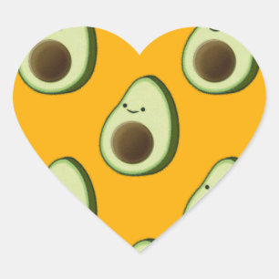 Pegatina En Forma De Corazón Patrón de aguacate