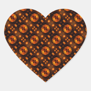 Pegatina En Forma De Corazón Patrón de arte abstracto elegante boho moderno dor