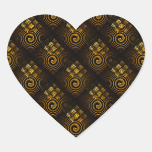 Pegatina En Forma De Corazón Patrón de Arte Abstracto Moderno Boho Elegante Dor