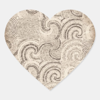 Pegatina En Forma De Corazón Patrón de baldosas vintage