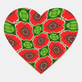 Pegatina En Forma De Corazón Patrón de cachorros de maíz rojo