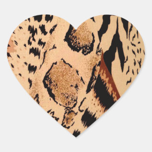 Pegatina En Forma De Corazón Patrón de Cheetah