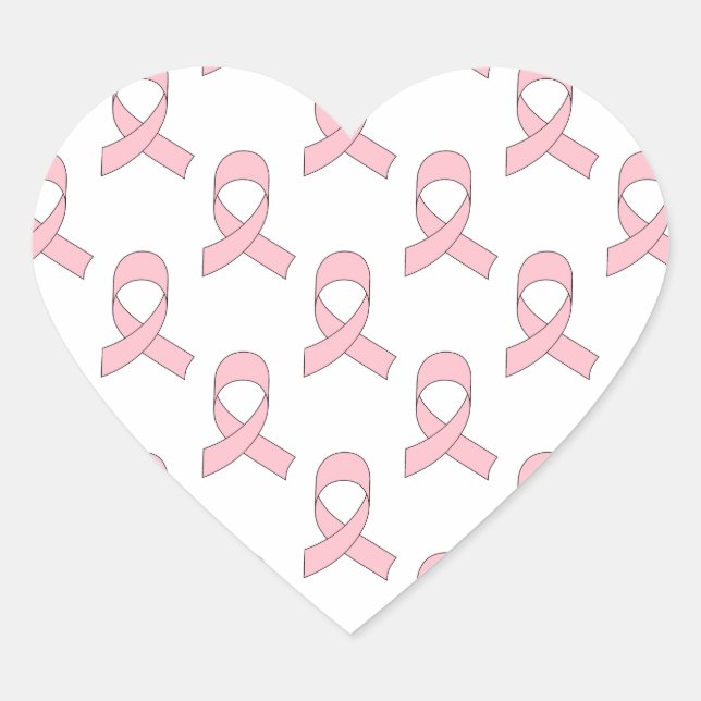 Pegatina En Forma De Corazón Patrón de cinta rosada (Anverso)