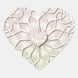 Pegatina En Forma De Corazón Patrón de corazón de amor de oro Rosa geométrico