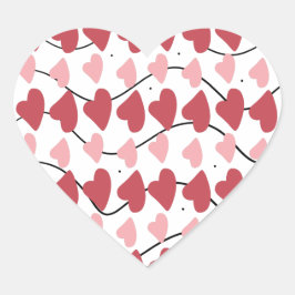 Pegatina En Forma De Corazón Patrón de corazones de San Valentín con garabatos 