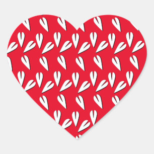 Pegatina En Forma De Corazón Patrón de corazones del día de San Valentín rojo n