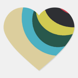 Pegatina En Forma De Corazón Patrón de curvas coloridas