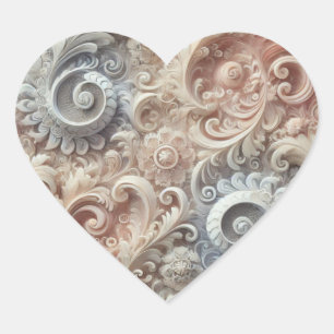 Pegatina En Forma De Corazón Patrón de encaje de degradado elegante