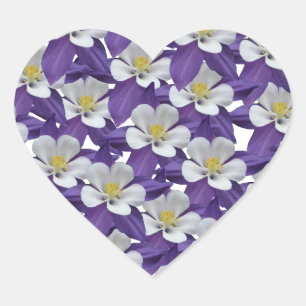 Pegatina En Forma De Corazón Patrón de flor de columna