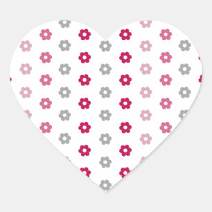 Pegatina En Forma De Corazón Patrón de flores de margarita