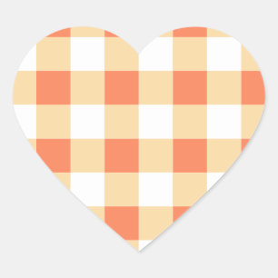 Pegatina En Forma De Corazón Patrón de Gingham