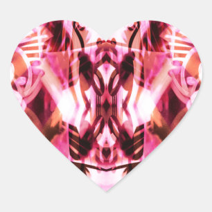 Pegatina En Forma De Corazón Patrón de graffiti rosa