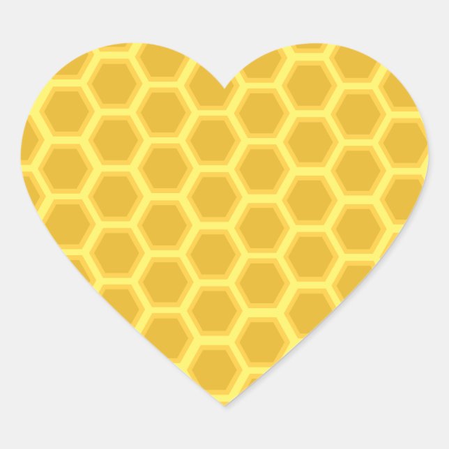 Pegatina En Forma De Corazón Patrón de honeycomb (Anverso)