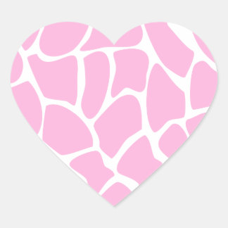 Pegatina En Forma De Corazón Patrón de impresión de jirafas en rosa de caramelo