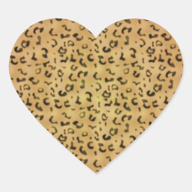 Pegatina En Forma De Corazón Patrón de leopardo de moda (Anverso)