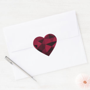Pegatina En Forma De Corazón Patrón de malla geométrica magenta rosa rojo oscur