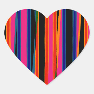 Pegatina En Forma De Corazón Patrón de papel cortado colorido