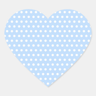 Pegatina En Forma De Corazón Patrón de puntos de polka blanco y azul. Delicioso
