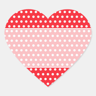 Pegatina En Forma De Corazón Patrón de puntos de polka rojo y blanco. Delicioso
